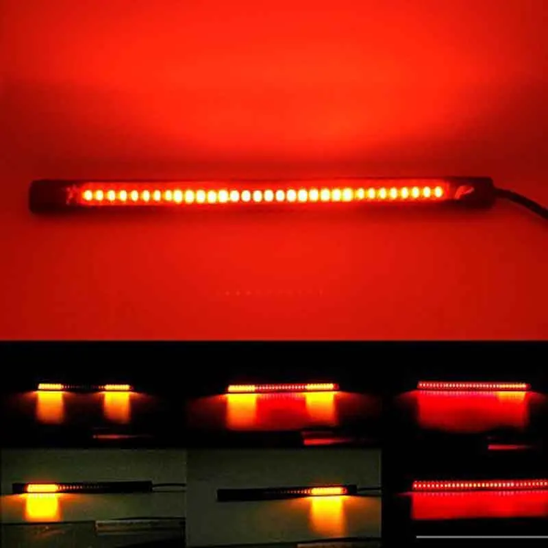 

Red and Amber Motorcycle Car 48LED LED Turn Signal Light Tail Brake Stop License Plate Lamp Rear Light
