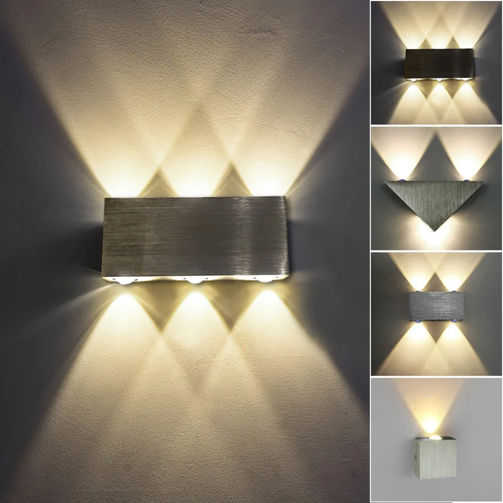 WEEVA Led Wall Lamp Modern Sconce Stair Light Fixture Bedroom Bed Living Room Bedside Indoor Lighting Home Hallway Loft Silver | Лампы и
