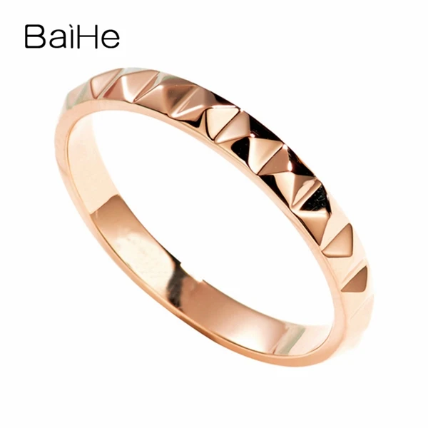 BAIHE Solid 14K желтое золото(AU585) сертифицированные обручальные женские модные ювелирные изделия элегантные уникальные модные кольца