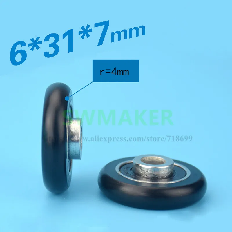 6*31*7 мм Пакет пластиковый подшипник cam POM Сферический шкив нестандартный