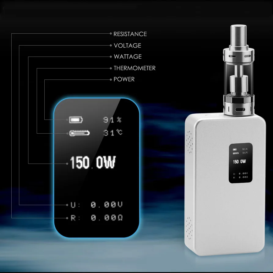 2018 JomoTech УВД 150 TC Vape Mod OLED переменной мощность Вт поле электронная сигарета Best MTL