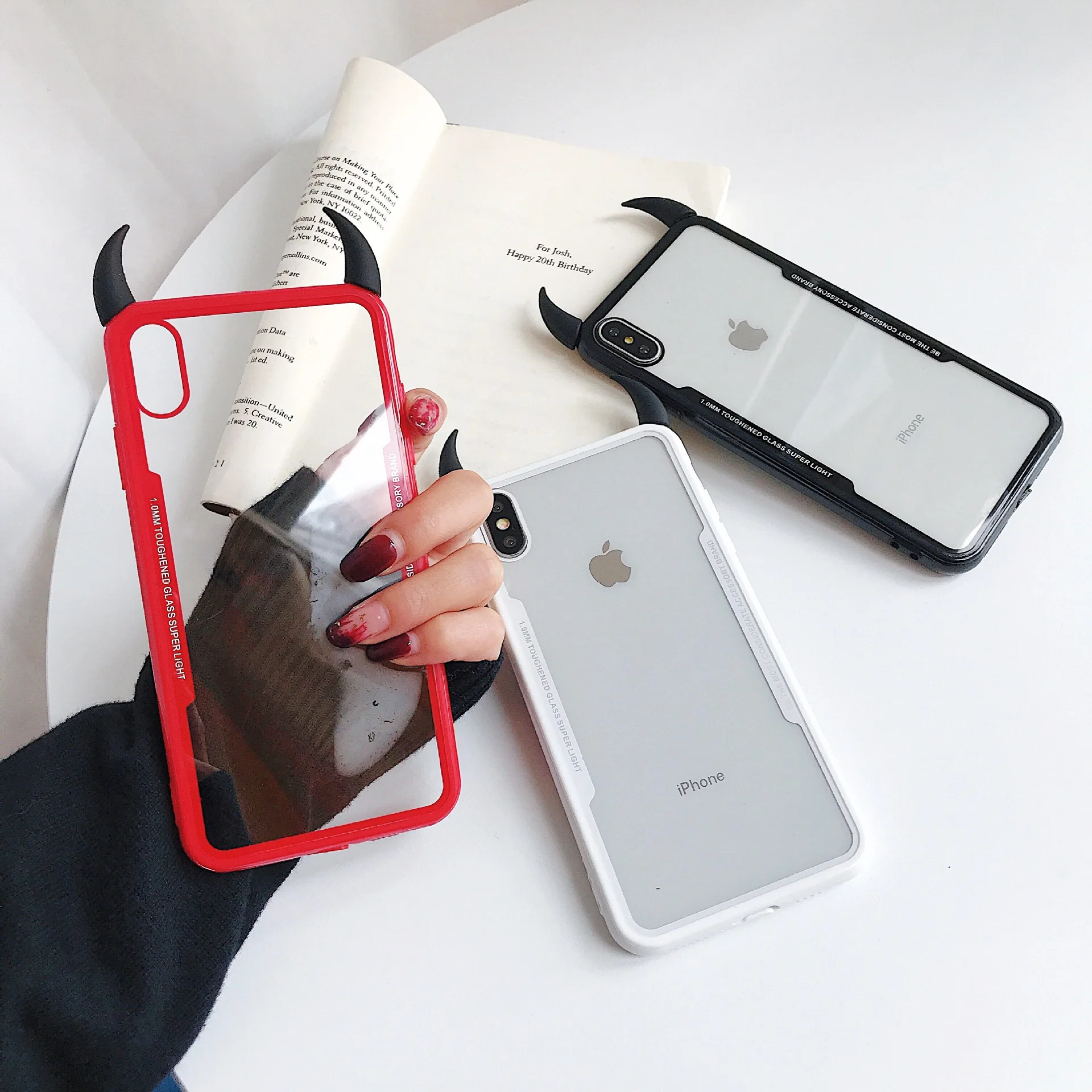 Cartoon new transparent simple Horn glass for Huawei P20LITE /P30/MATE 20LITE phone case nova3e cases |