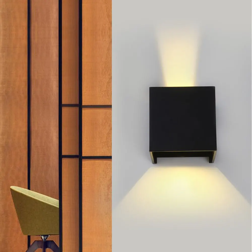 Black 7W 12W Dimmable LED Wall Sconce Lamp Light Warm/Neutral/Cool White Up Down Beam Angle Adjustable Waterproof Led wall | Лампы и
