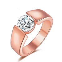 simple rose gold color cz wedding ring for woman finger jewelry gift dropshipping
