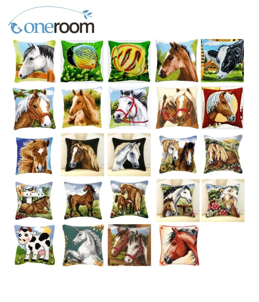 

Вышивка крестом подушка коврик DIY ремесло гобелен с изображением лошадей подушка 42 см на 42 см рукоделие вязание крючком подушка вышивка