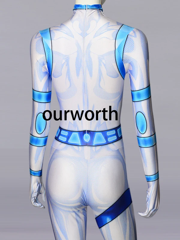 Костюм Ким для косплея синего и белого цвета костюм супергероя девочек