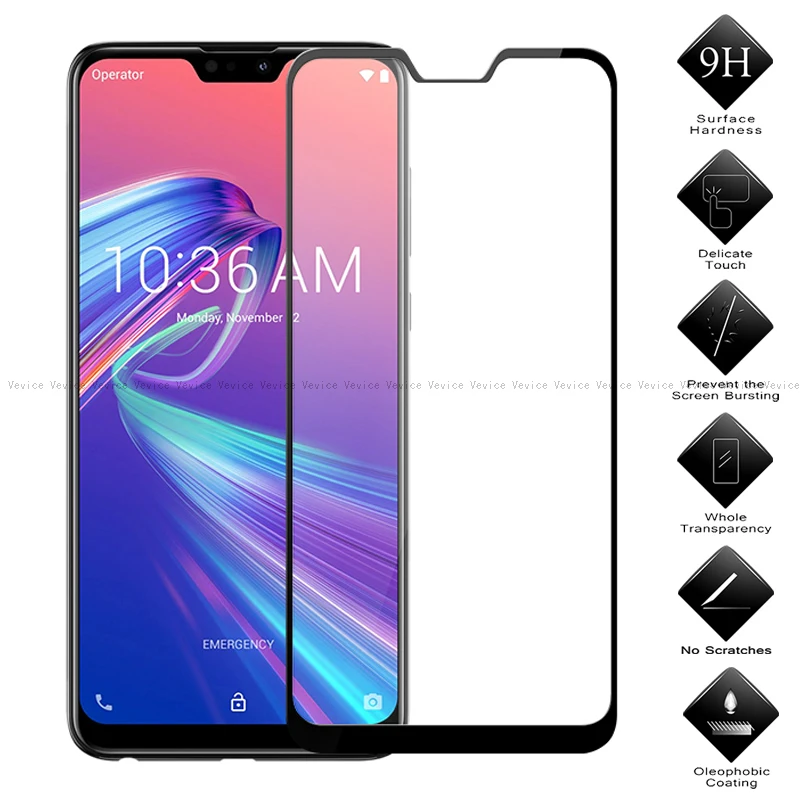 Закаленное стекло для ASUS Zenfone Max Pro M2 ZB631KL с полным покрытием защитная пленка