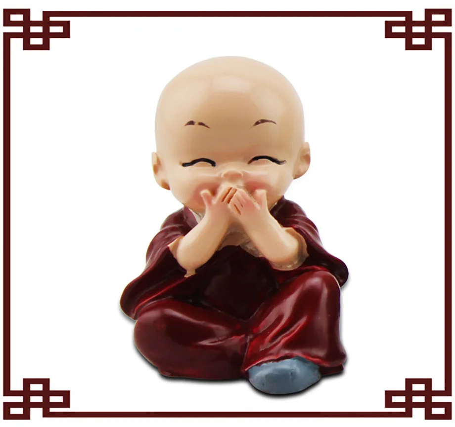 4 шт./партия забавные KongFu Monk Автомобильные Игрушки для приборной панели милые буддийские куклы Автомобильные украшения интерьерные аксессуары Автомобильная приборная панель Декор для дома