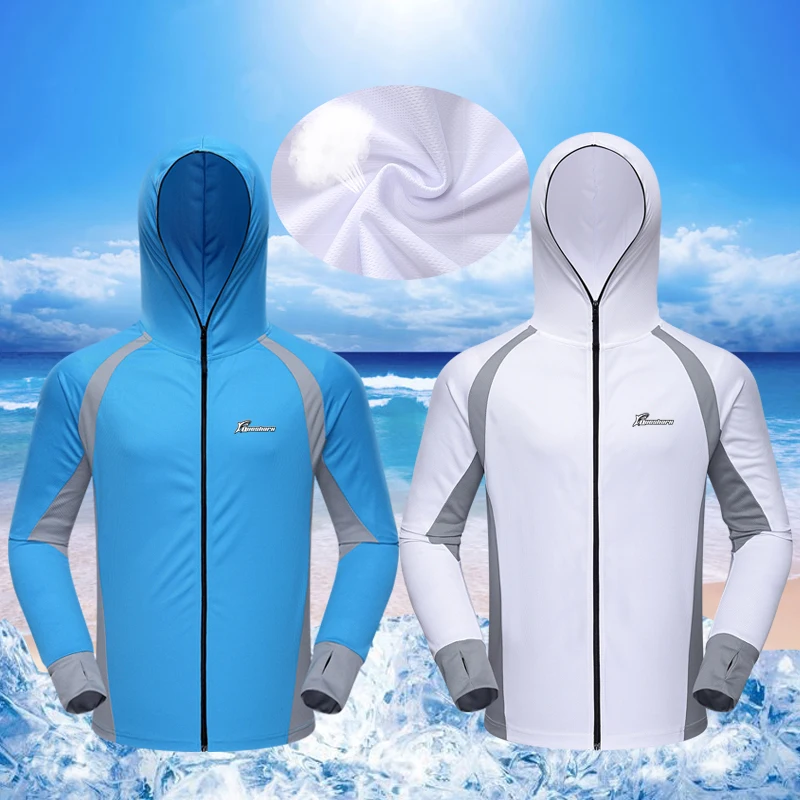 Queshark, Мужская одежда для рыбалки, быстросохнущая, с длинным рукавом, дышащая, для рыбалки, рубашки, анти-УФ, с капюшоном, для велоспорта, туризма, рыбалки, куртки