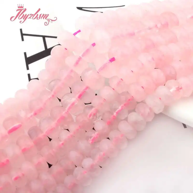 3x6 4x8 мм Гладкие граненые Розовые розы Quartzs Камень Rondelle разделительные бусины для