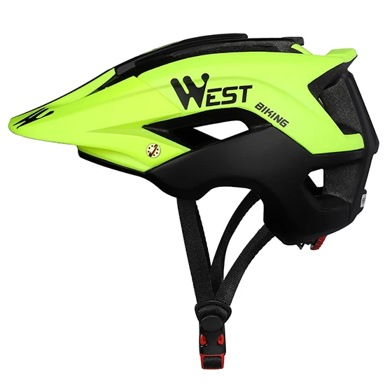 Green WEST BIKING, шлем для горного велосипеда, безопасный, для велоспорта, для шоссейного велосипеда, для мужчин, t, Сверхлегкий, солнцезащитный козырек, шапка, отлитая, велосипедные шлемы для мужчин - Цвет: Green