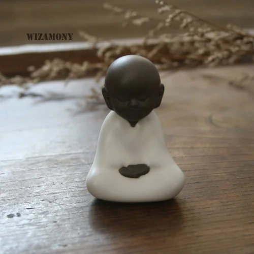Little monk Wizamony традиционный из китайской фиолетовой глины глазурованный буддизм искусство и коллекционные украшения для дома милый маленький монах молитва чай ПЭТ - Цвет: Little monk