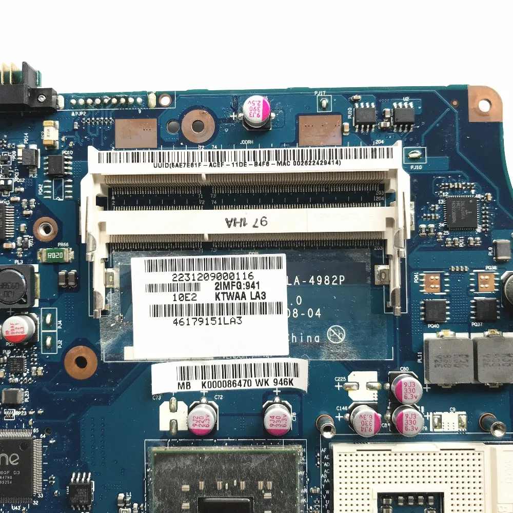 Материнская плата для ноутбука Toshiba satellite L550 L555 17 3 дюйма системная DDR3 KSWAA LA 4982P