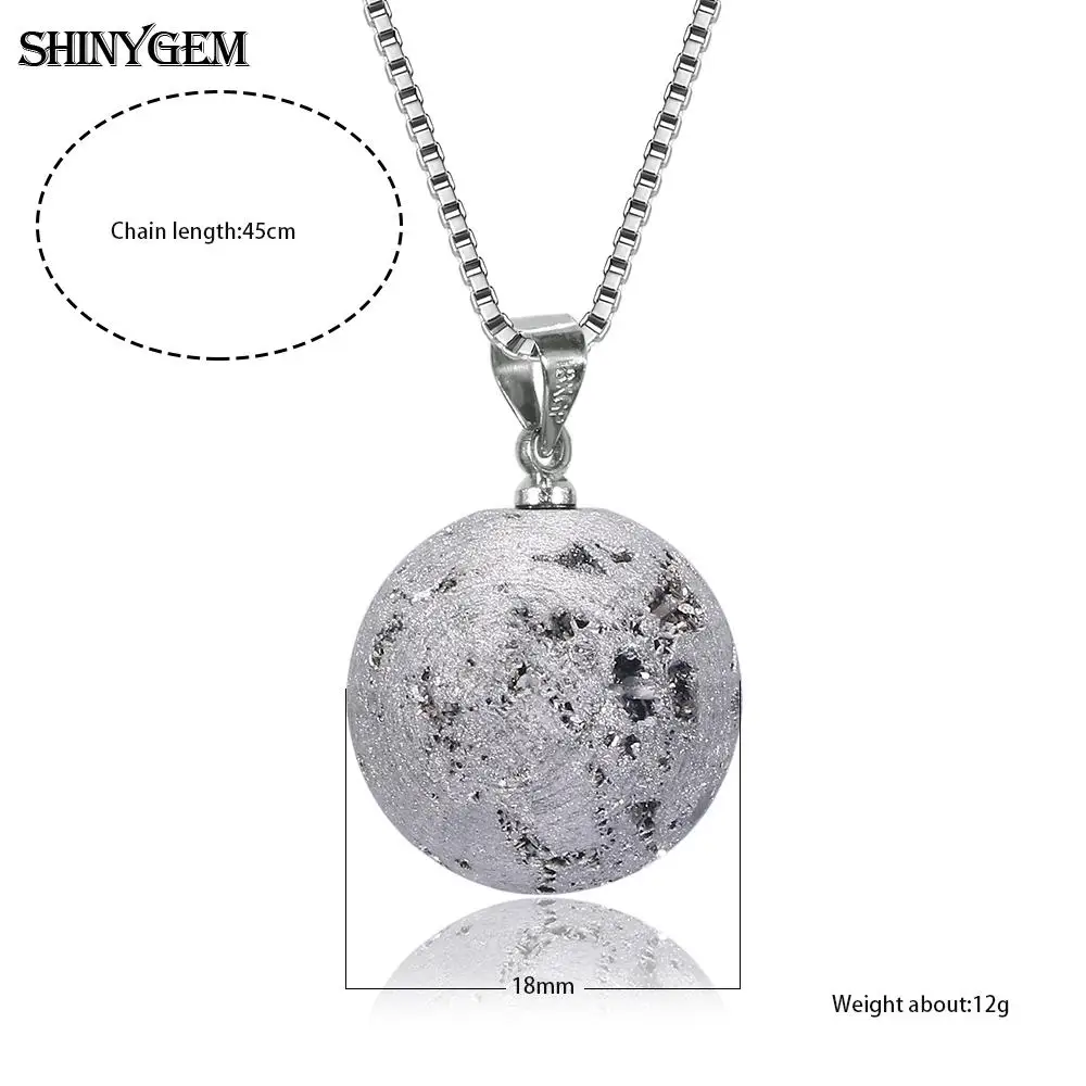 ShinyGem минеральный кристалл шар ожерелья Золото и серебро натуральный Друза камень ожерелья Луна планета, шар кулон ожерелья для женщин