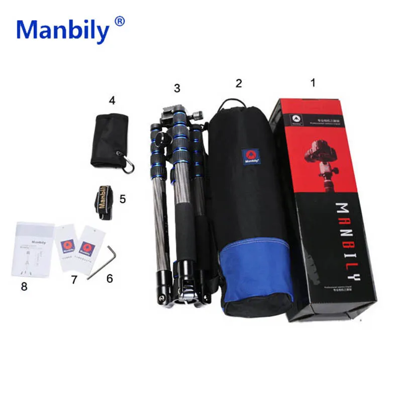 Профессиональный компактный штатив Manbily CZ302 из углеродного волокна монопод и