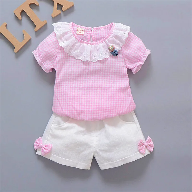 BibiCola/комплекты летней одежды для маленьких девочек одежда малышей летние топы