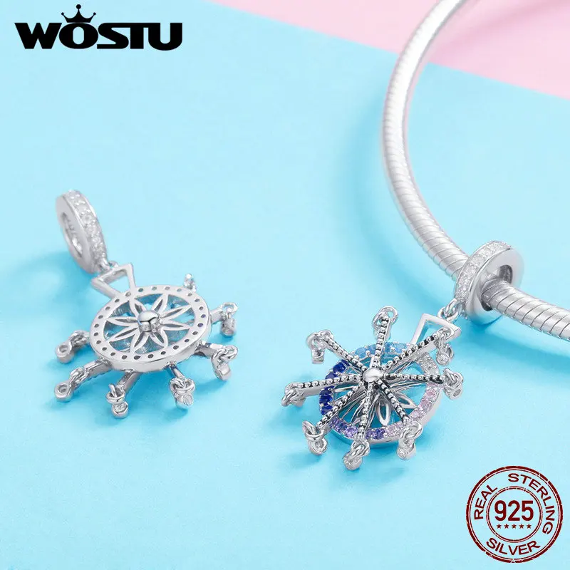 WOSTU, лидер продаж, романтические Подвески в виде колеса обозрения из стерлингового серебра, романтические бусы, браслет, ожерелье, ювелирное изделие, подарок, FIC869