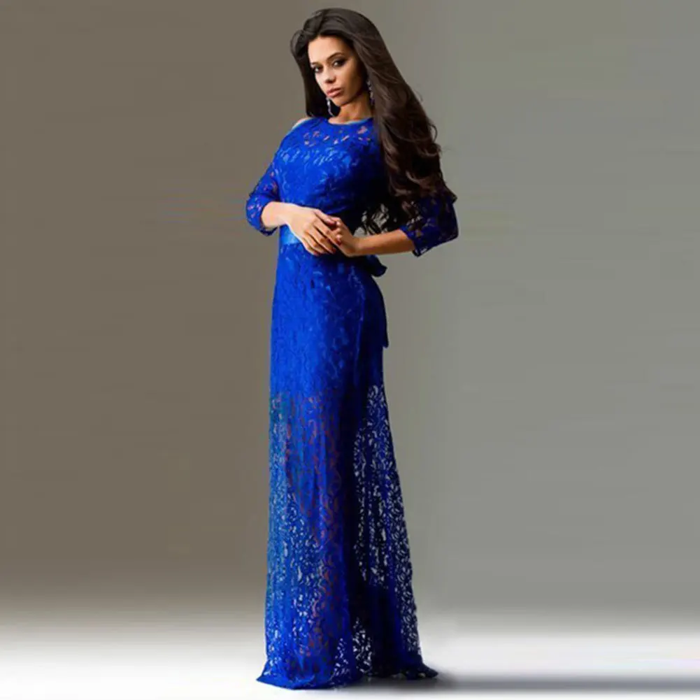 2016 Горячая Распродажа длинное женское кружевное платье Летнее сексуальное Vestidos