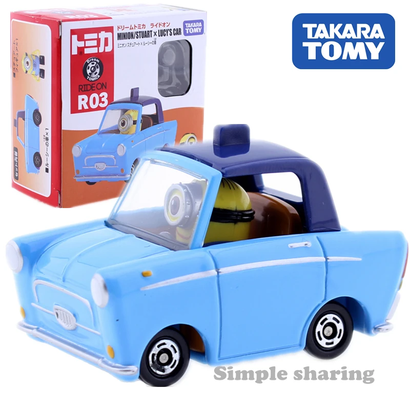 Takara Tomy Dream TOMICA Ride On R03 Гадкий я Стюарт и счастливый автомобиль литый под давлением