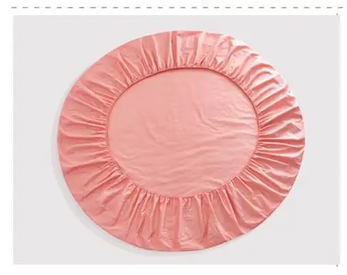 Однотонная круглая натяжная простыня с наволочкой 2 шт. комплект круглого