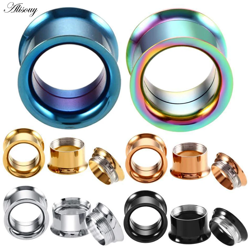Alisouy 1PC 2-30mm Ear Gauges 316L Stainless Steel Ear Tunnels Plugs Piercing Jewelry Ear Stretchers Expander Plugs and Tunnels