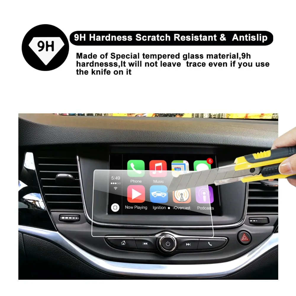 RUIYA Защита экрана для Opel Astra K/Vauxhall Astra K Автомобильный gps навигатор сенсорный экран, закаленное стекло защитный экран