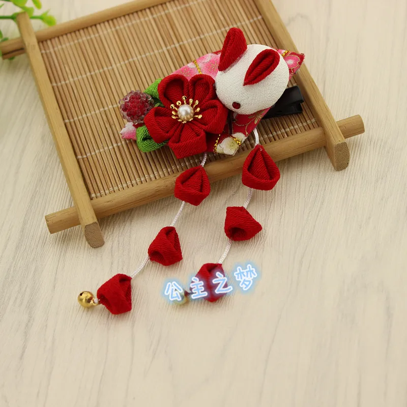 Традиционная японская кисточка Kanzashi для девочек в форме веера красивый розовый