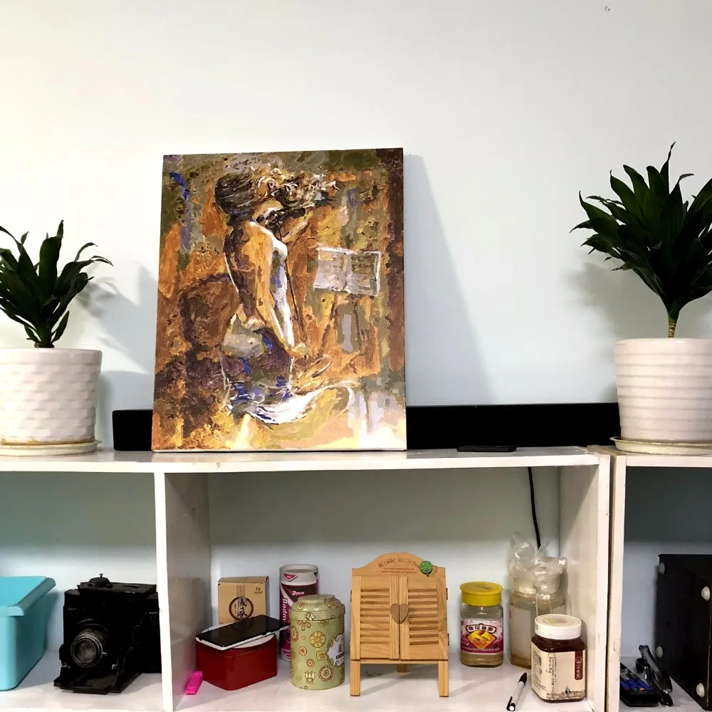 A woman plays the violin Creative painting Print Painting Home Decor Wall Art for Living Room Office Dropship | Дом и сад