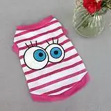 Милая летняя одежда для собак хлопковая Футболка с изображением щенка кота майка