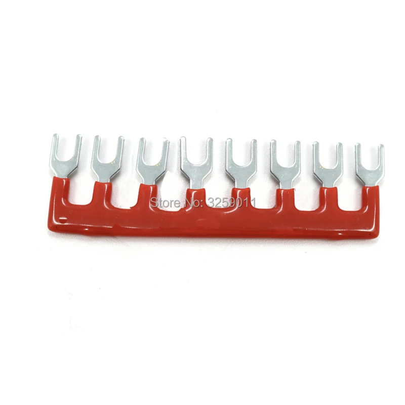 

10PCS TB2508 Suyep 8 Positions 25A Wire Connector Pre Insulated Fork Type Barrier Spades Terminal Strip Jumper Block
