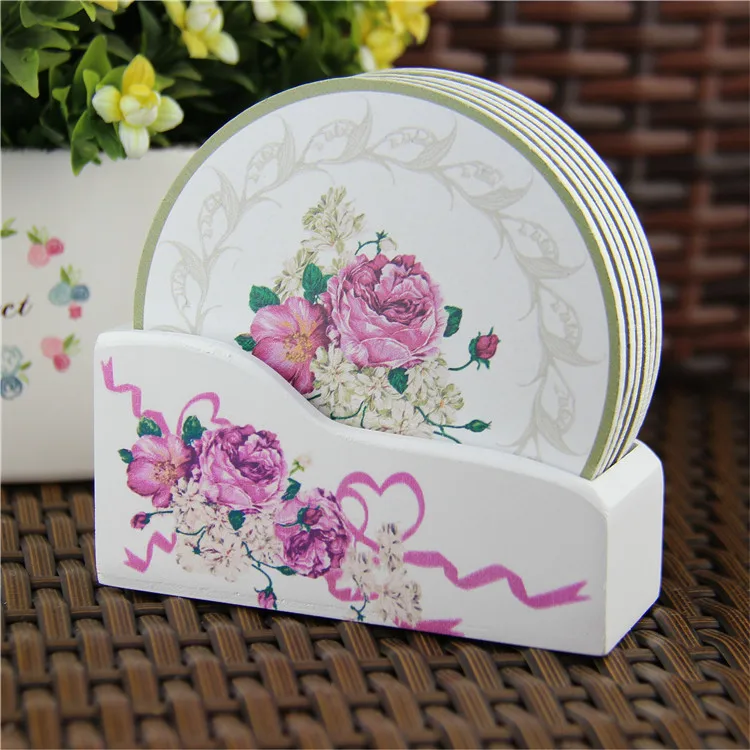 6 шт./компл. цветные деревянные подставки в европейском стиле коврики для