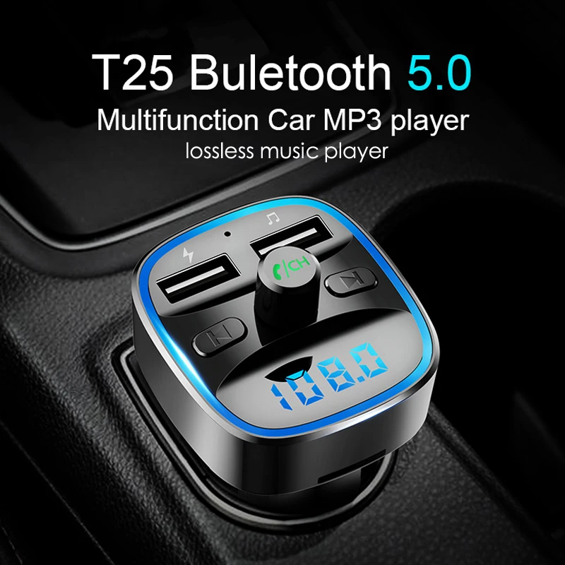 Bluetooth 5 0 FM передатчик Комплект беспроводной связи для автомобиля MP3 плеер