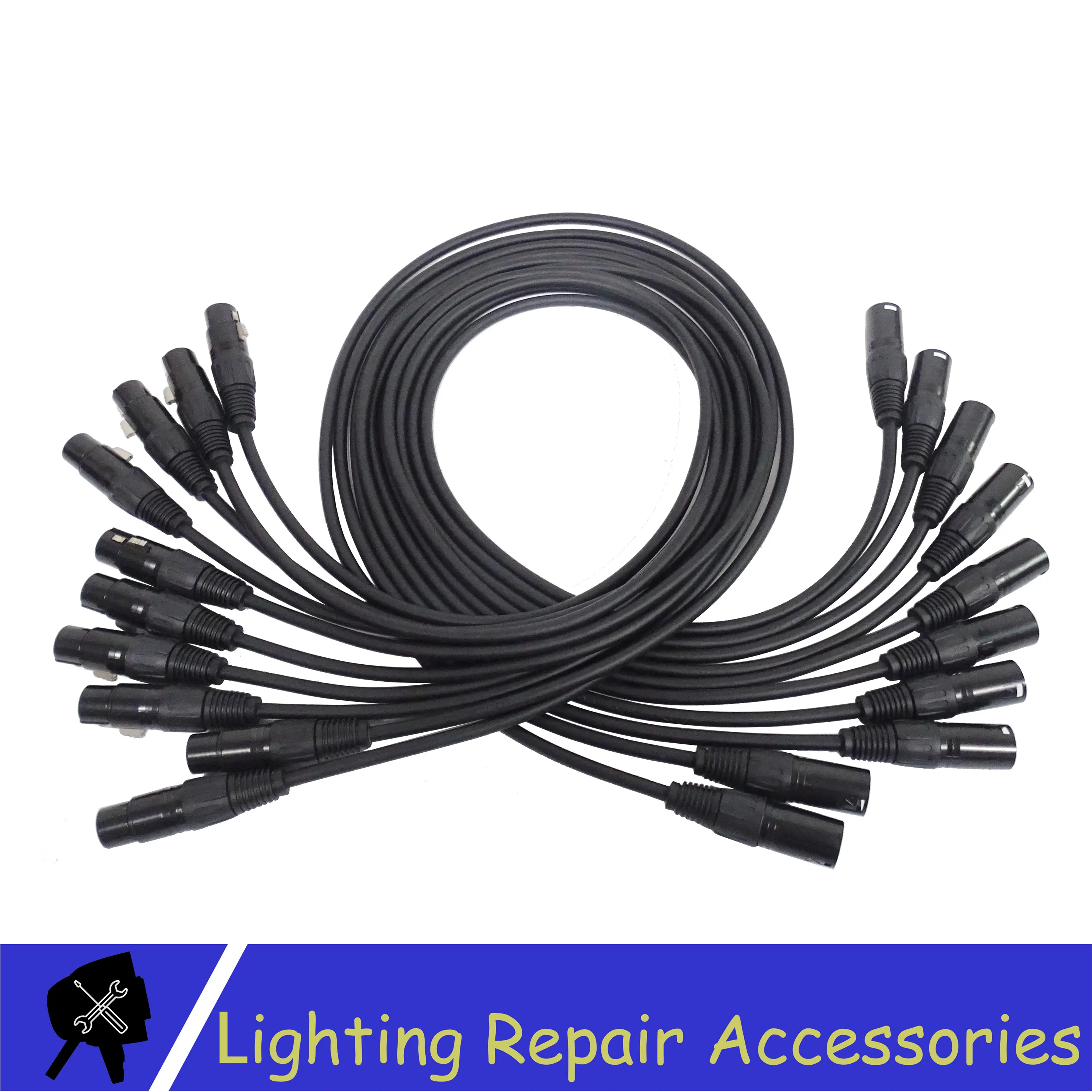 10 шт./партия 3 PIN DMX кабель 1 м 2 м 3 м 4 м 5 м DMX сигнальная линия кабель черный разъем для DMX512 контроллер Led Par сценические огни