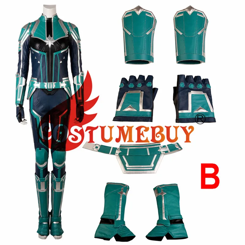 CostumeBuy с героями комиксов Марвел, Косплэй Marvel Кэрол костюм кары Дэнверс супергероя Для женщин фильма Марвел Капитан Косплэй костюм L920 - Цвет: B
