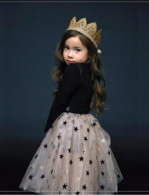 

Flower Girls Dress Ruffle Tulle Dress For Kids Long Sleeve Swing Dresses For Teen Birthday Outfits In Party For Spring