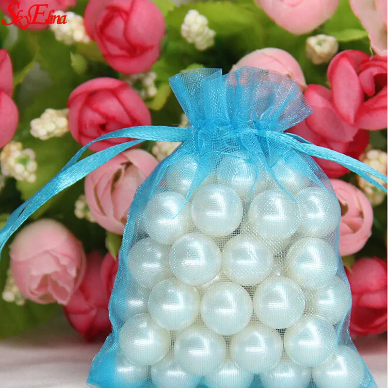2018 Модные 100 шт./лот сумки для упаковки ювелирных изделий и мешочки из органзы на
