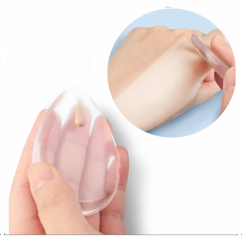 1 шт. Прозрачная мягкая силиконовая Косметическая пуховка |