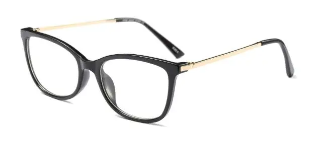 C4 bright black clea Черные очки нерд близорукость оправа для очков люксовый бренд женские очки оправа без градусов прозрачные линзы очки женские - Цвет оправы: C4 bright black clea