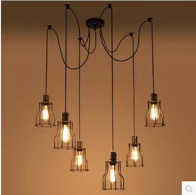 Американская Ретро сельская индустрия подвесные светильники Светодиодная лампа