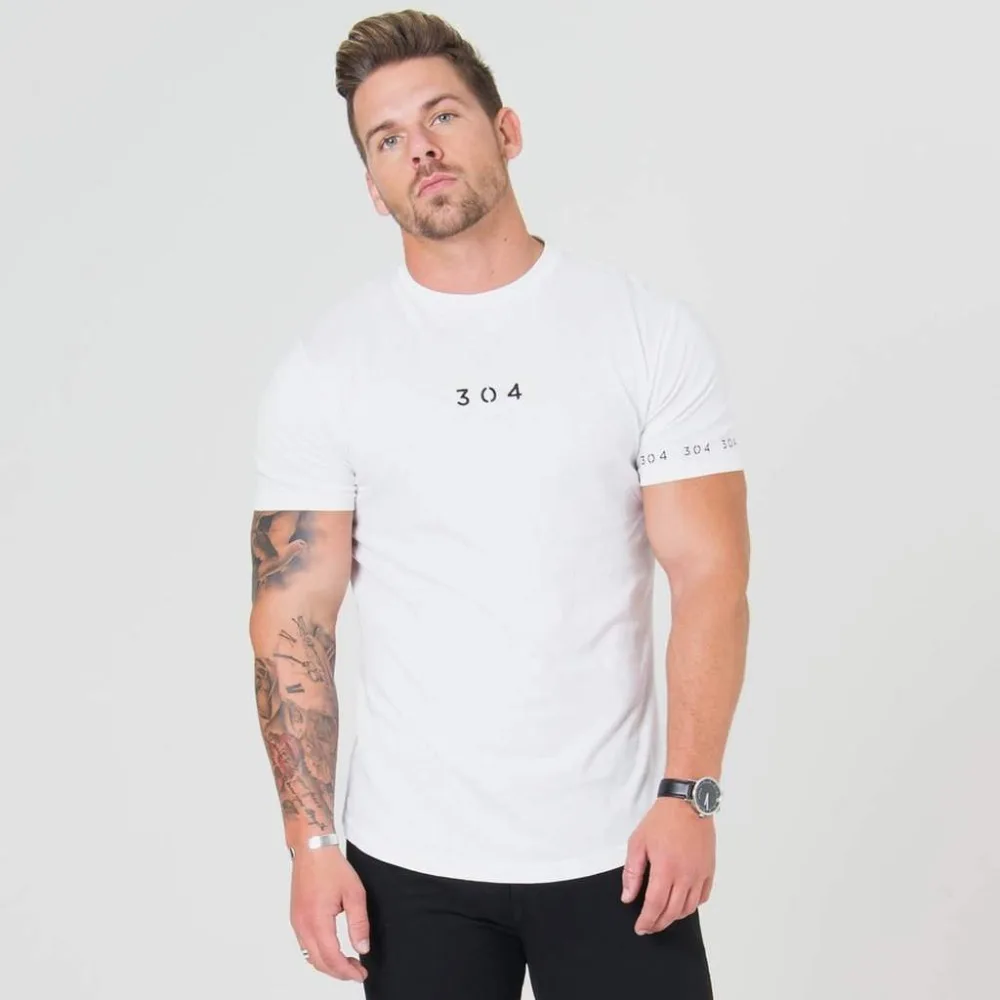 2018 новая брендовая одежда для тренажерных залов облегающая футболка мужчин