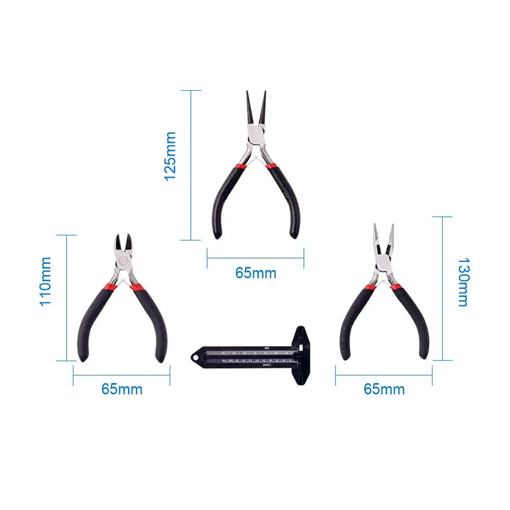 Набор инструментов для ювелирных изделий 3 плоскогубцы и 1 шт. черные
