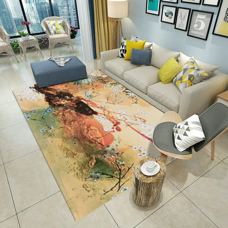 Чернильный абстрактный ковер напольный коврик для гостиной модель отеля 3D