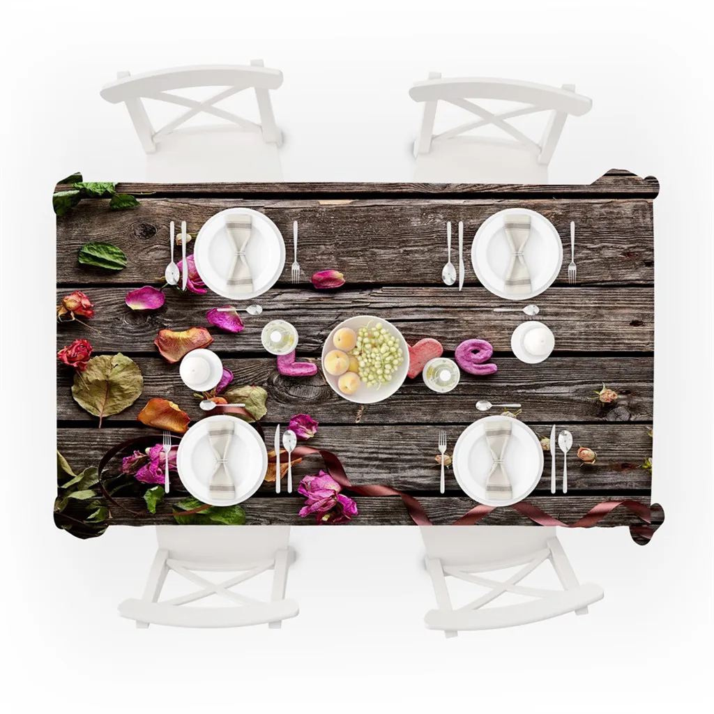 Valentine's Tablecloth Print Rectangle Table Cover Holiday Party Home Decor table cloth rectangular nappe de mariage 2019 | Дом и сад