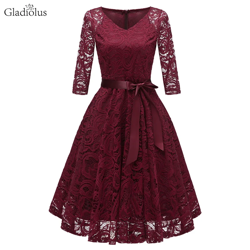 Гладиолус осеннее женское платье 2018 с длинным рукавом v образным вырезом ремень