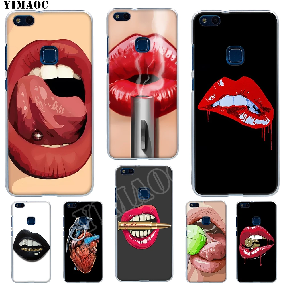 YIMAOC Lips Tattoo Ideas Soft TPU Silicone Cover for Huawei Mate 20 Pro Lite Nova3 3i Case Honor 10 8X Cases |