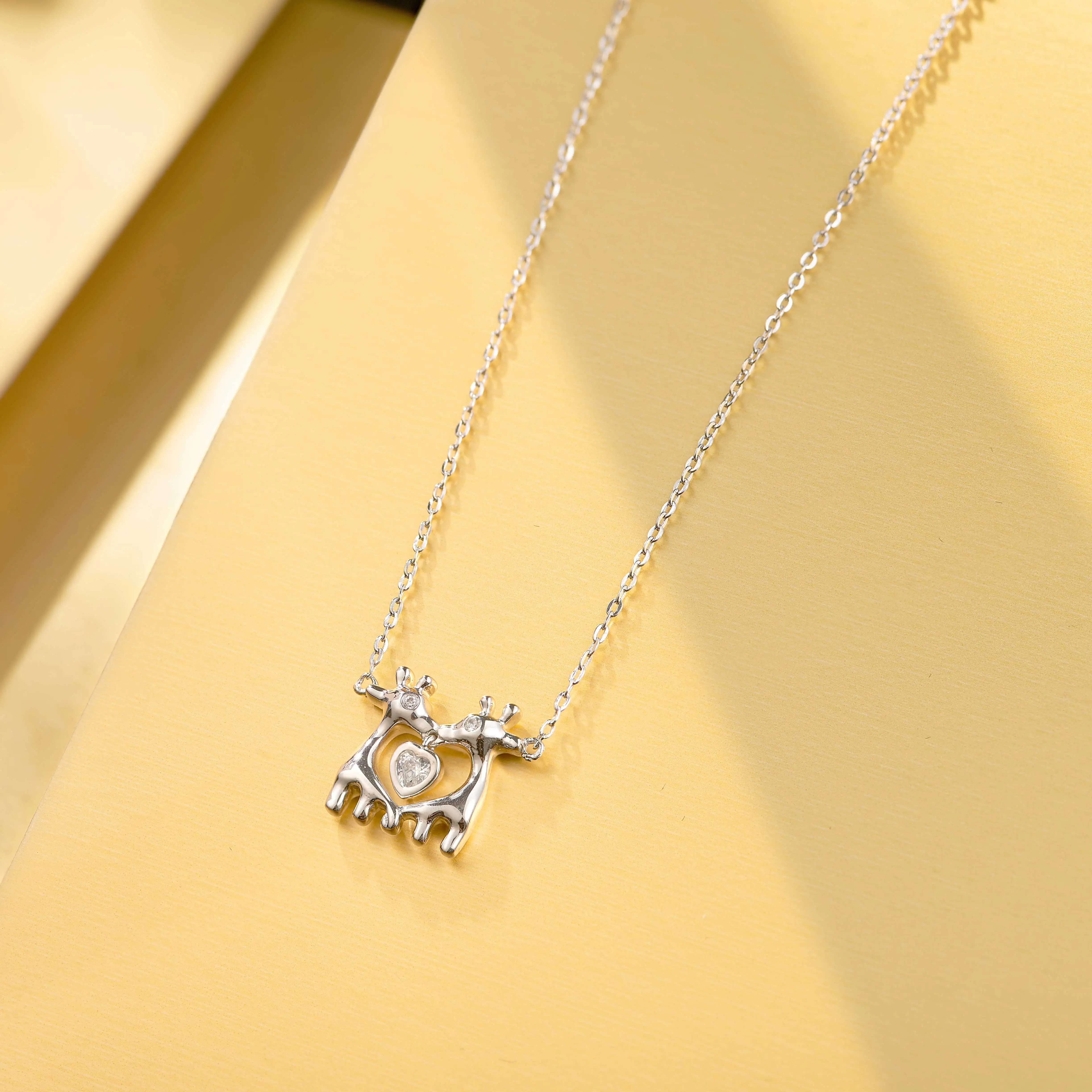 Высокое качество мода милый двойной олень любовь серебро 925 я люблю тебя красивые