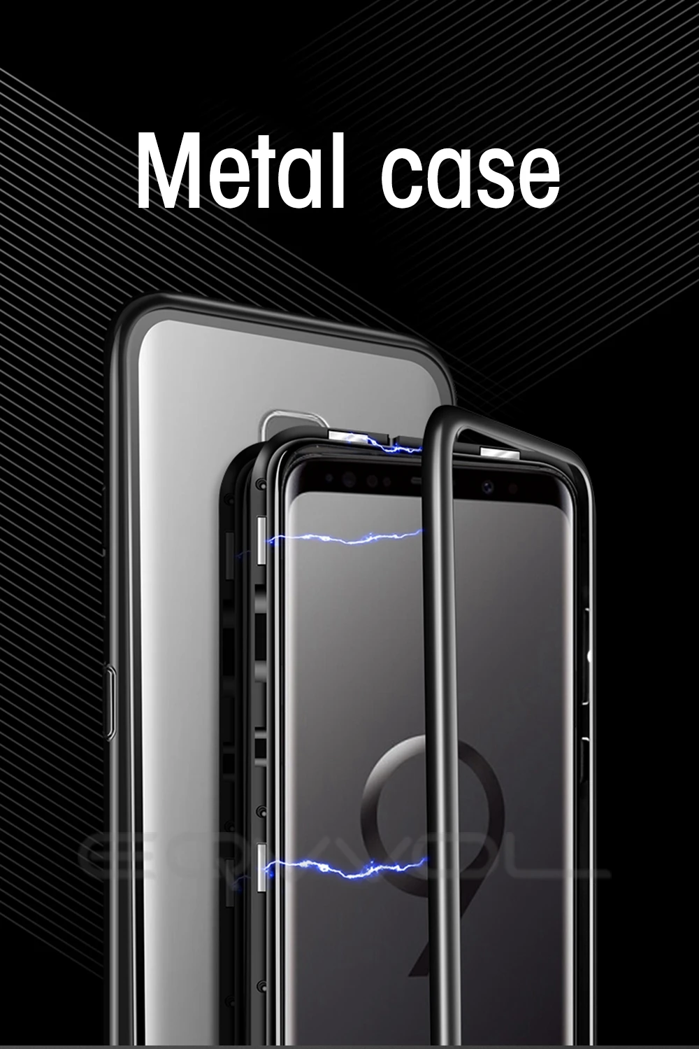 Eqvvol Магнитный адсорбционный металлический чехол для samsung Galaxy S9 S8 Plus S7 Edge закаленное стекло задняя Магнитная Крышка для Note 8 9 чехол s