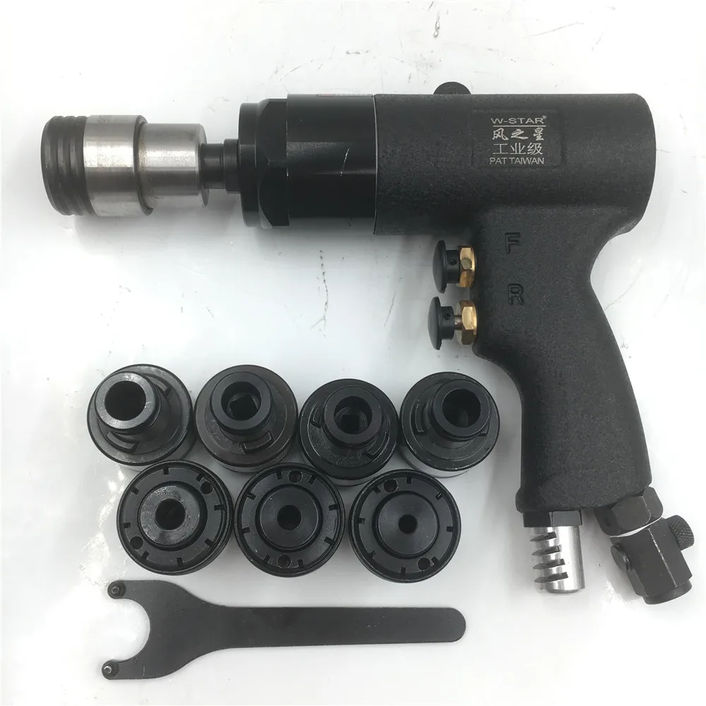 

Tapping Tool 400rpm Pneumatic Tapping Machine Torque Protected Self-locking & 7pcs Chuck M3/M4/M5/M6/M8/M10/M12