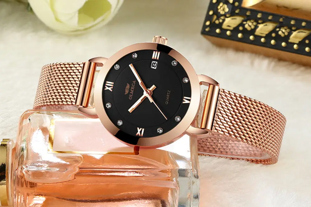 OLMECA женские роскошные брендовые Кварцевые водонепроницаемые наручные часы 30 м с