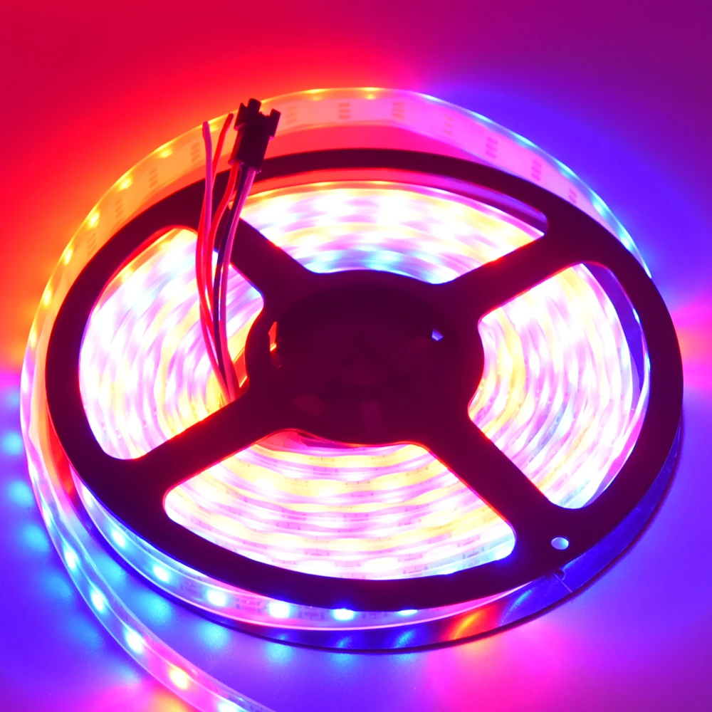 Светодиодный индикатор IP20 IP67 DC5V 12v 1m 4m 5m WS2812B Smart RGB светодиодный чёрно-белые
